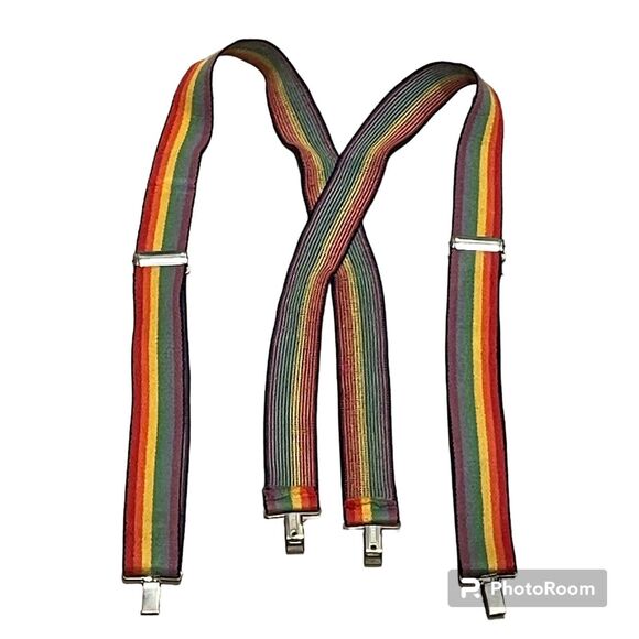 Vintage Rainbow Suspenders Robin William's Mork From Ork Pride Parade - Picture 1 of 3